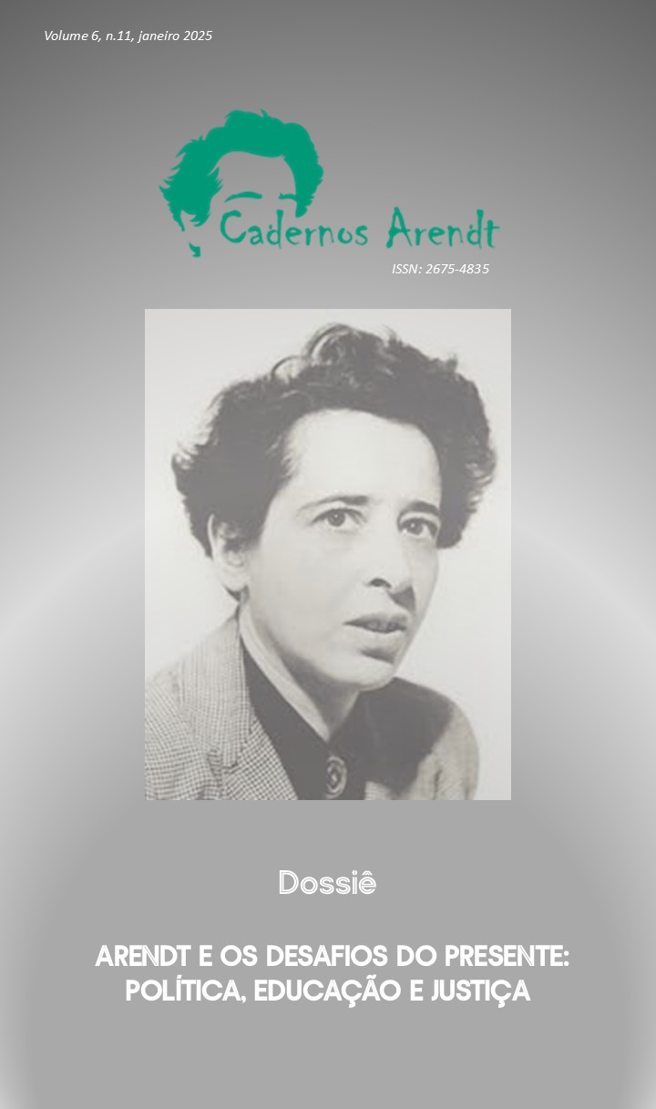 					Afficher Vol. 6 No 11 (2025): ARENDT E OS DESAFIOS DO PRESENTE: POLÍTICA, EDUCAÇÃO E JUSTIÇA
				